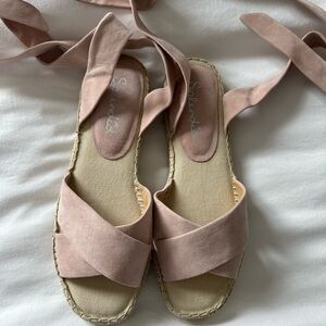 Splendid pink wrap up sandals